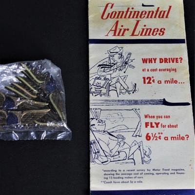 Vintage Continental Plastic Wings.                                       
 1954 Continental Schedule Leaflet 