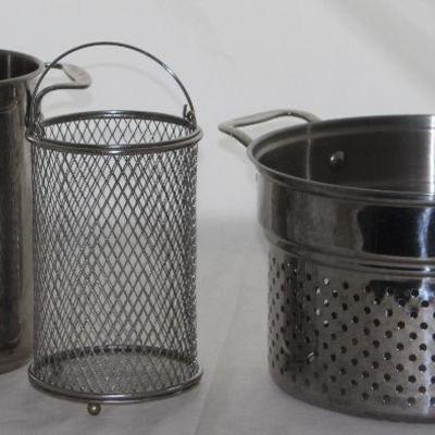 Stainless Steel Kitchen Ware:  Asparagus Pot and Stock Pot Insert