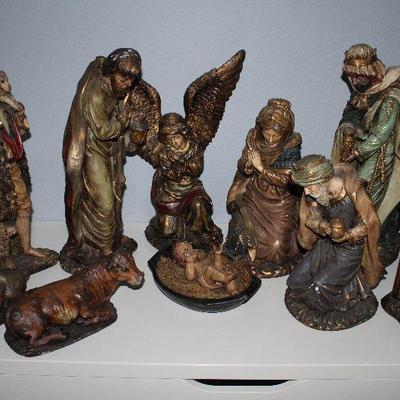 Vintage Large Manger Scene.  (11 pcs). Height ranges to 17â€ (Joseph)