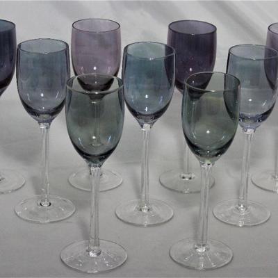 Crystal Iridescent Multicolored Stemmed Cordials