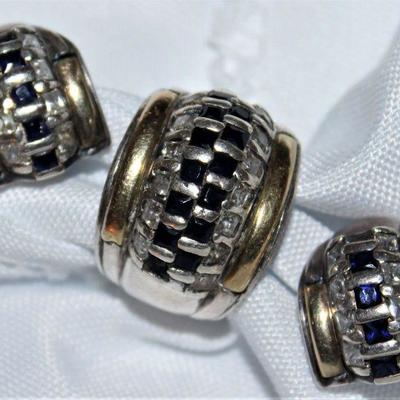 Sterling and 18KG Sapphire Ring and Matching Earrings