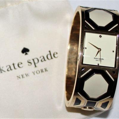 Kate Spade "When In Rome" Delacorte Deco Enameled Gold Plated Stainless Bangle  Watch
Measurements: 2.25"L x 1"W x...