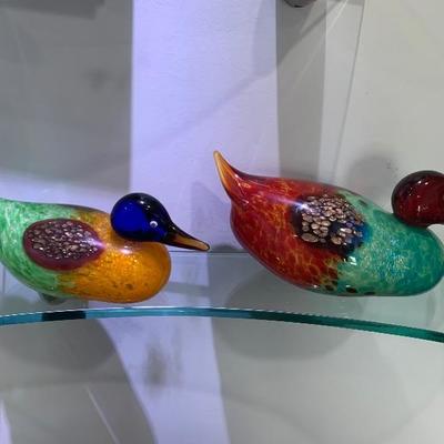 Murano signed art glass ducks $200 each