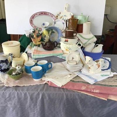 Linens, Pottery, China from Days Gone By