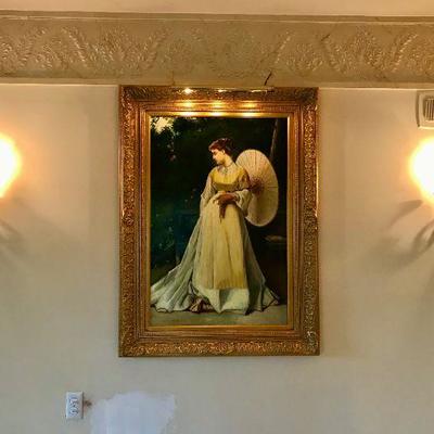 Gilt Framed Oil On Cavas Jules Cassatt, 20th Century. Size 35