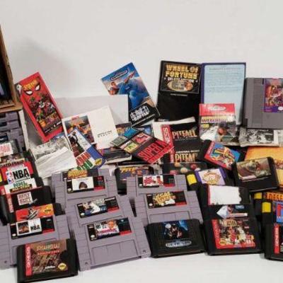 1218	

Classic NES Nintendo Games, Classic Sega Genesis Games, and More!
Games include Mortal Combat, Cool World, Wheel of Fortune, Whole...