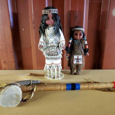 6020	

2 Native Dolls And Native Instrument
Dolls Measures Approx: 14.5