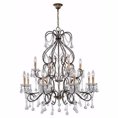 14000	

2 New in Box World Imports WI-22216-90 Grace Collection 12-Light Antique Gold Indoor Chandelier
Model # W122217-90