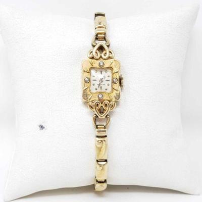 490	

14k Gold/12k Gold Filled Gruen Watch With Diamonds, 17.26g
Weighs Approx 17.26g
