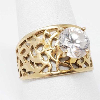 542	
14k Gold Ring with CZ, 5.5g
Weighs Approx 5.5g Size 9.5