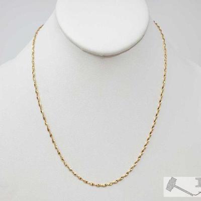 576: 14K Gold Rope Chain Weighs Approx 2.5 g