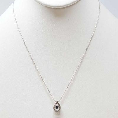 697	

Sterling Silver Diamond Necklace With Floating Pendant
Measures Approx 18
