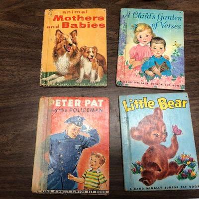 https://www.ebay.com/itm/114362059508	LX2084: 4 Randy McNally Elf Books ASIS, Animal Mothers and Babies, A Child Garden of Verses, Peter...