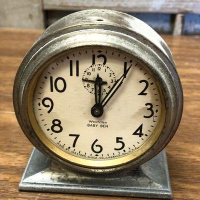 https://www.ebay.com/itm/114362284547	LX2103: Vintage Westclox Baby Ben manual alarm clock ASIS - Not Tested	Auction Start after...