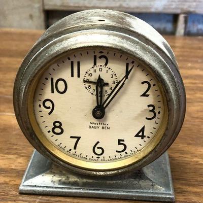 https://www.ebay.com/itm/114362284547	LX2103: Vintage Westclox Baby Ben manual alarm clock ASIS - Not Tested	Auction Start after...