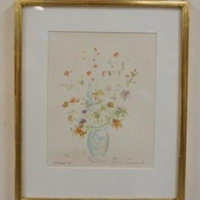 1043	WATERCOLOR STILL LIFE SIGNED IN LOWER RIGHT. IMAGE SIZ 7 1/2 IN X 9 1/2 IN, OVERALL DIMENSIONS 12 1/4 IN X 14 3/4 IN.

