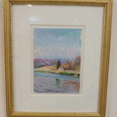 1013	LARRY HOROWITZ FRAMED PASTEL TITLED *SHED ON THE WATER*, 6 IN X 4 IN IMAGE, SIGNED LOWER RIGHT CORNER, OVERALL DIMENSIONS 10 1/4 IN...