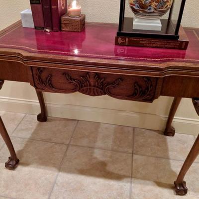1940's Mahogany Game Table 32 x 29 1/2 x 16

Irish Music Bench with lift top 22 x 13 x 22

The cat and inlaid chest remain with the...