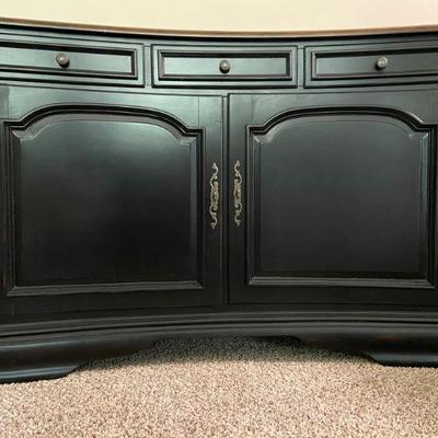 Black buffet with cherry finished top - $235