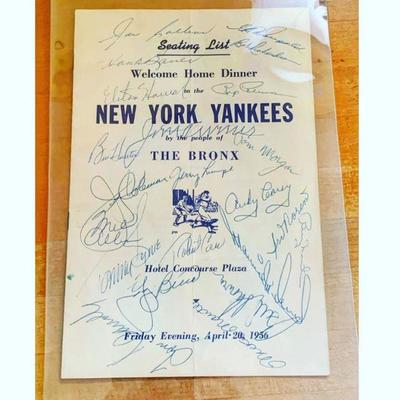 1950's NY New York Yankee's World Series Winning Team signed 