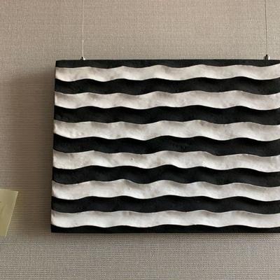 SHOP NOW @ HuntEstateSales.com! Hand Carved Waving Lines, Alternating In Black And White, African
