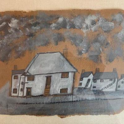 SHOP NOW @ HuntEstateSales.com! Alfred Wallis, White Houses, Oil On Card