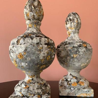 SHOP NOW @ HuntEstateSales.com! Rare 18th Century Garden Statuary, Finial Of Urn With Pineapple Top, Pair
