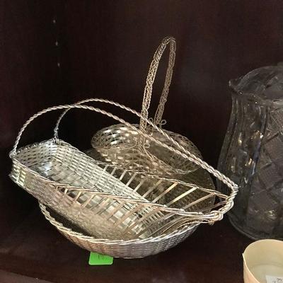 Silver weave baskets