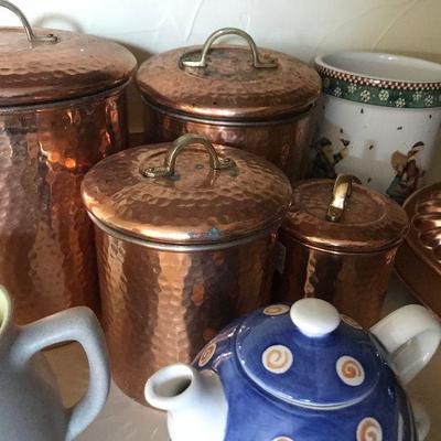 Hammered Copper Canisters