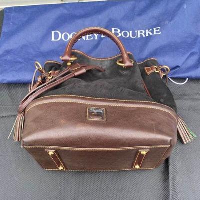 Dooney & Bourke Black Handbag with Brown Accents