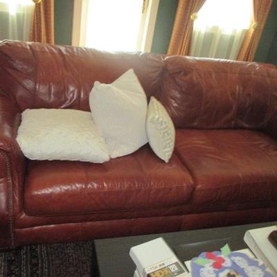 Natuzzi Leather Tufted Sofa 