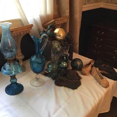 Blue Oil Lamp and Decor