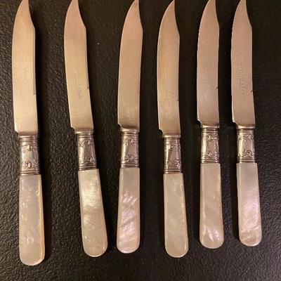 Landers, Frary & Clark Pearl and sterling handle fruit knives
