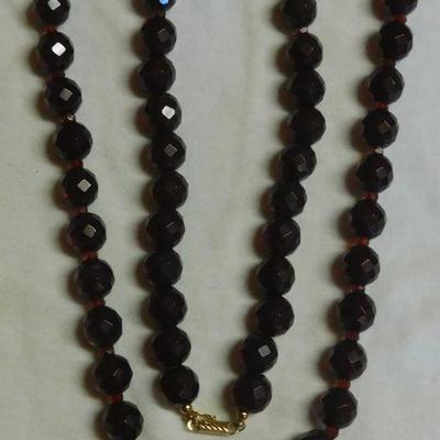 Red Amber Necklace w/14 k Clasp