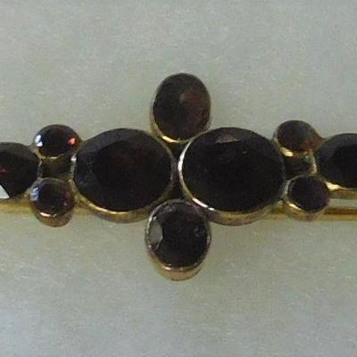 14 k Stone Brooch - Tested Gold