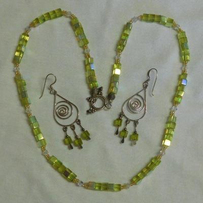 Sterling Bead Necklace and Earrings