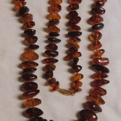 Amber Necklace w/14 k Clasp