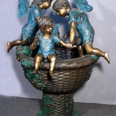 Outstanding bronze self contained fairy fountain 