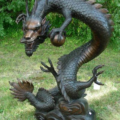 Spectacular bronze sculpture of dragon