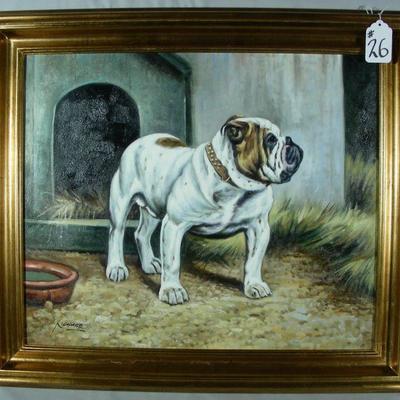Original oil on canvas "Bulldog"