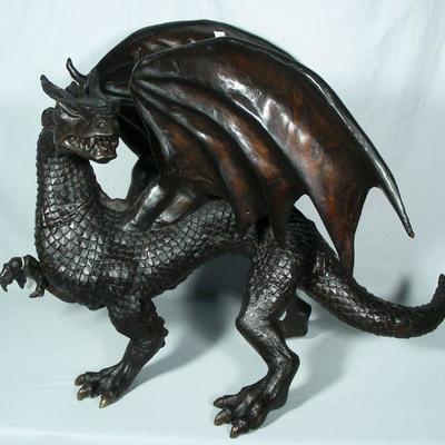 Bronze sculpture of dragon