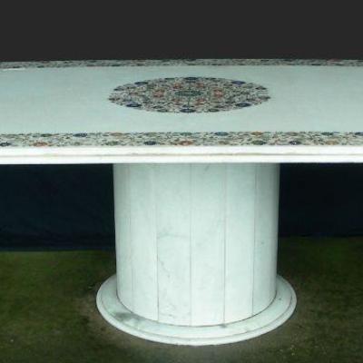 Spectacular custom made inlaid marble table from India