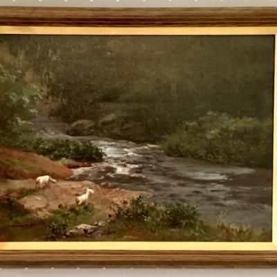 Pastoral Oil on Canvas signed Samand