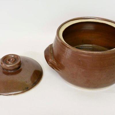 Stoneware Bean Pot with Lid