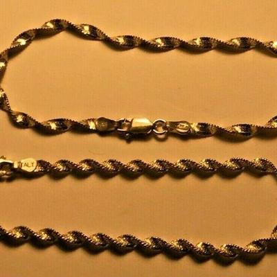 WL120 STERLING SILVER LOT OF 2 TWISTED CHAIN BRACELETS	https://www.ebay.com/itm/114387005267	BIN	 $20.00 
