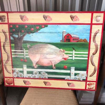 WL7087: Pig Art on Board Wall hanging Local Pickup	https://www.ebay.com/itm/114374382013	Auction
