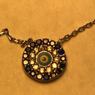 WL104 STERLING SILVER AND BLUE EVIL EYE NECKLACE	https://www.ebay.com/itm/124320686793	BIN	 $20.00 
