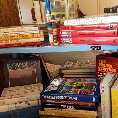 Books on trains, railroads, railcars, railways, choo choos.  