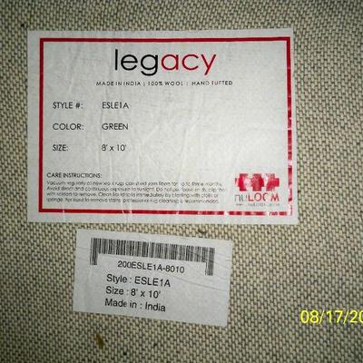 Legacy 8' x 10' 100% Wool Area Rug Pattern - 