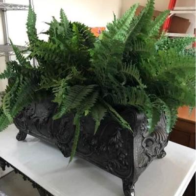 Decorative Faux Fern Plant in Solid Metal Planter